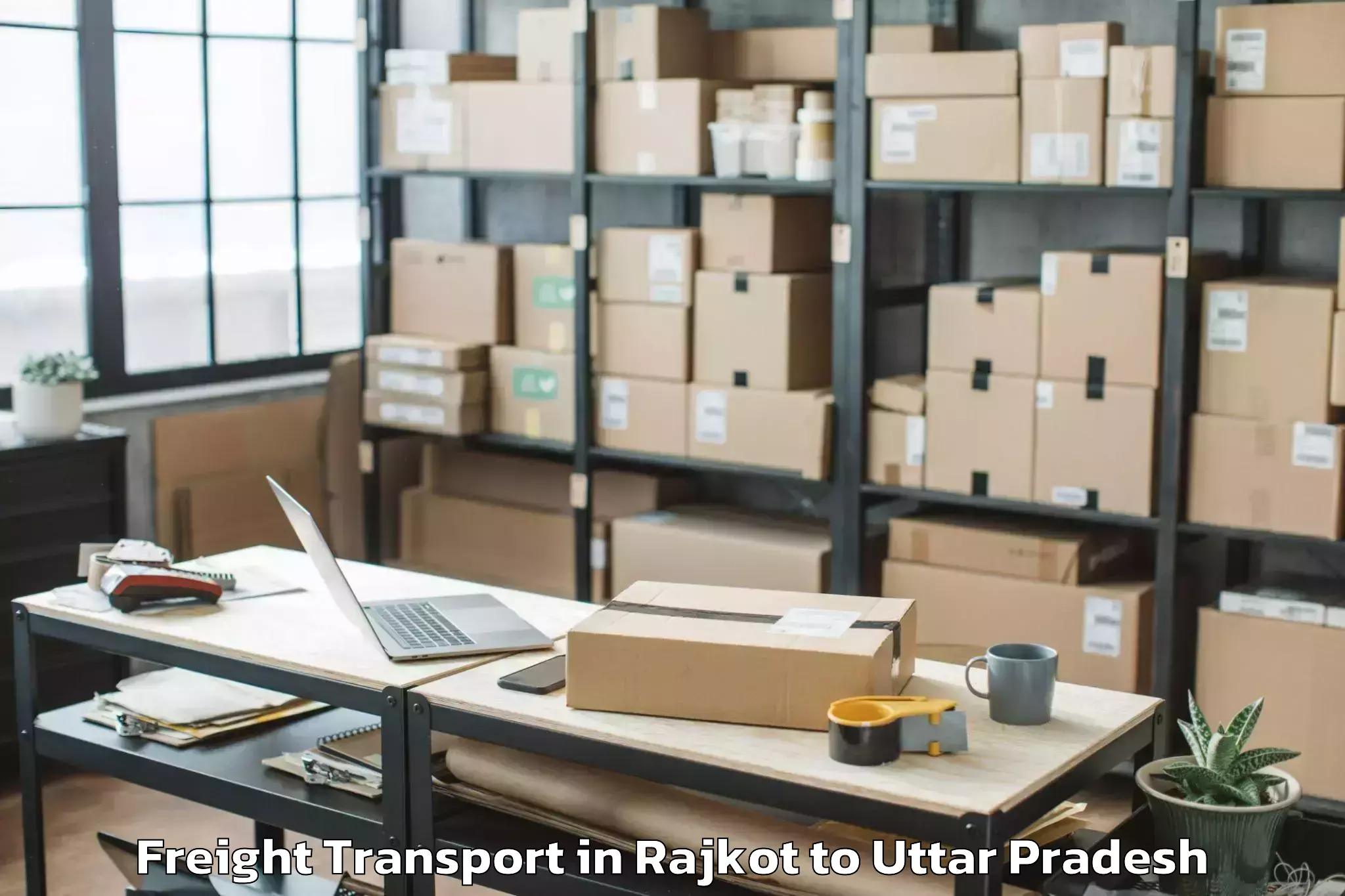 Easy Rajkot to Mehndawal Freight Transport Booking